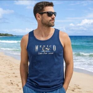 MEN CABO SAN LUCAS MEXICO BEACH VACATION RESORT TANK TOP GYM WORKOUT ACTIVEWEAR